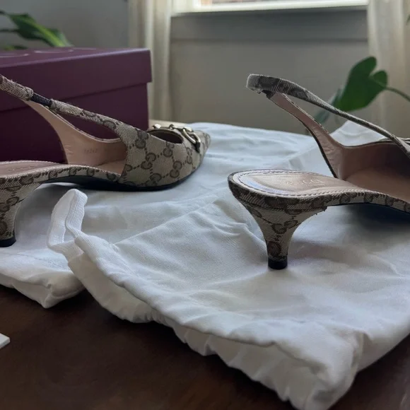 Gucci Erin GG Monogram Slingbacks - Picture 2 of 7